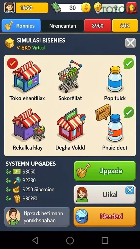 Cuplikan layar ZZ4D — menu navigasi